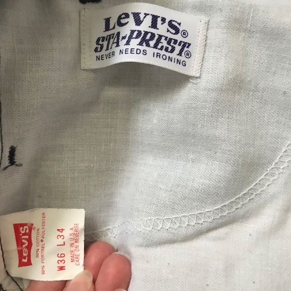 Vintage 70s Levis Sta Prest unisex navy jeans 35” - Picture 6 of 6